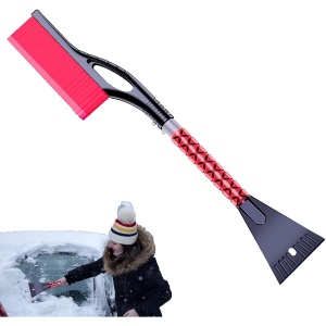 Perie de Zapada cu Racleta pentru Masina, Flippy, Multifunctionala, Demontabila, cu Maner Antiderapant, Aluminiu, Plastic, Fragmentarea Ghetii de pe Parbriz, Solutia pentru Iarna, pentru Dezghetare, 68x24x11.1 cm, Rosu - Img 8