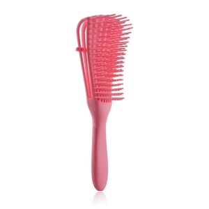 Perie Flexibila, Flippy, pentru Descurcat Par Cret/Umed si Uscat, 8 Brate Mobile, din TPE, 24.5 x 4.5 x 2 cm, Roz - Img 1