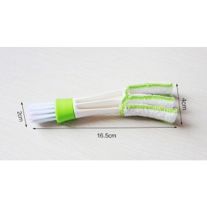 Perie Multifunctionala de Curatare, Flippy, pentru Ventilatie Auto, Doua Capete, Moale, Microfibra, Alb-Verde, 16.25cm - Img 5