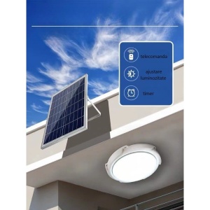 Plafoniera solara Flippy, 150 W, diametru 280 MM, cu telecomanda, Lungime prelungitor: 4.6 m, alb rece - Img 2