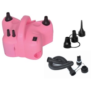 Pompa Electrica de Umflat Baloane, Flippy, cu Doua Iesiri, Accesorii Incluse, 220V, Putere 600W, Accesorii petrecere, Roz - Img 1