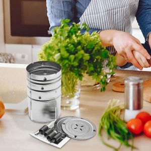 Presa din inox Flippy, pentru preparat sunca presata, cu capac, dimensiune reglabila in 3 trepte, 15 x 15 x 18 cm, argintiu - Img 9