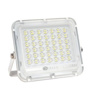 Proiector LED cu Panou Solar Flippy, Senzor de lumina Waterproof, 100W, 23x18 cm, suport U inclus, panou afisaj nivel baterie, telecomanda, 220V, Design Modern, Alb - Img 5