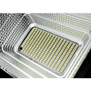 Proiector LED/Lampa solara de exterior Flippy, 15 cm x 12 cm, Rezistent la Apa IP67, cu Panou Solar, 100 LED SMD, 30W, Senzor de lumina, Timer, cu Telecomanda, 2 moduri de iluminat, kit montaj inclus, Lumina Rece - Img 3