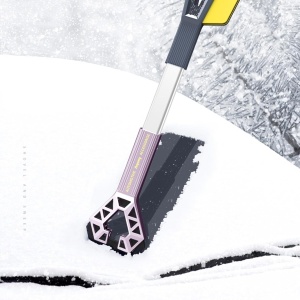 Racleta Auto pentru Zapada cu Doua Capete, Flippy, Universala, Deszapezire Masina, cu Maner, Ergonomica, Detasabila, pentru Geamuri si Caroserie, Usor de Utilizat, 61x12.5 cm, Mov - Img 9