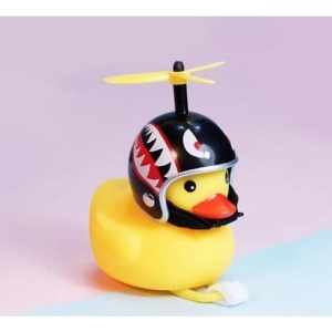 Ratusca Decorativa, Flippy, pentru Bicicleta, Motocicleta, Masina, cu Sistem de Prindere, Lumini, 7.5 x 9 cm, cu Casca, Negru - Img 2