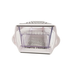 Razatoare de bucatarie cu cutie colectoare Flippy, doua tipuri de lame, carcasa inox si ABS, design practic, alb - Img 6