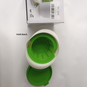Recipient pentru Preparat Branza, Flippy, Capac de Silicon, Cheese Maker din Plastic, Strecuratoare, 17x14.5x12.8 cm, Alb - Img 6