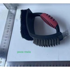 Sarma pentru Gratar, Flippy, 3 in 1, cu Racleta si Burete, Sarna din Otel Inoxidabil, 16 x 7 x 11 cm - Img 2