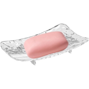 Savoniera din Plastic Flippy, 15 x 9 cm, cu Scurgere Apa, Design Modern, Transparent - Img 3