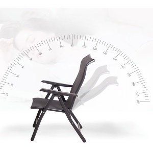 Scaun 2in1 de Gradina, Flippy, Sezlong, Suport Picioare, Pliabil, Cadru Metalic, Impermeabil, 47 x 110 x 46 cm, Negru - Img 3