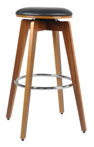 Scaun bar Hermes, negru, 58x58x77 cm - Img 1