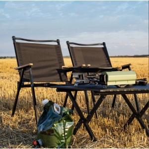 Scaun camping, Aluminiu, Pliabila, Flippy, 52 x 53 x 80 cm, Negru - Img 2