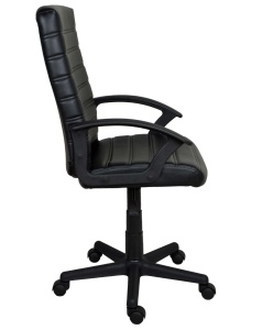 Scaun de birou directorial US72 Rilke, negru, 58x60.5x97.5-109 cm - Img 3