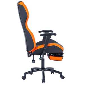 Scaun de birou directorial US77 Kronos, negru si portocaliu, 65x64x114-122 cm - Img 3