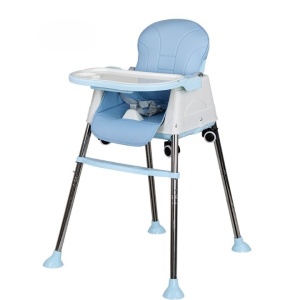 Scaun de Masa Pliabil 3in1, Flippy, Reglabil, Multifunctional, 3 Pozitii, Masuta si Husa Detasabile, Roti, Centura de Siguranta, Ajustare Inaltime, Albastru - Img 3