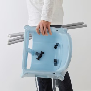 Scaun de masa telescopic pentru bebelusi si copii, Flippy, cu Suport picioare si Centura de siguranta, reglabil pe inaltime, Varsta 6-32 luni, Albastru - Img 3