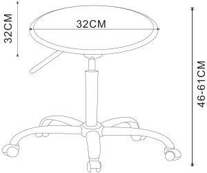 Scaun operator Benin, alb, 32x32x46-61 cm - Img 3