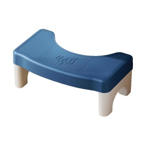 Scaunel WC, Flippy, Tratament Impotriva Hemoroizilor si Constipatiei, Scaun Inaltator WC Copii, Suport Picioare WC, Taburet Inaltator Pozitia Corecta Ghemuit Pe WC, Plastic Rezistent, 17x22x38 cm, Albastru - Img 1