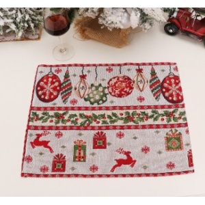 Servet pentru Masa, Flippy, Model Globulete si Cadouri, Tematica Craciun, 43 x 34 cm, Rosu - Img 4