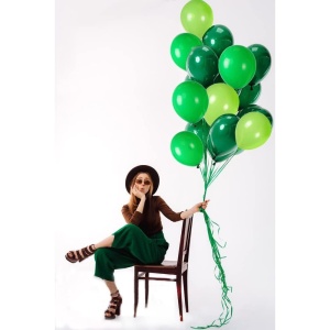 Set 10 Baloane din Latex, Flippy, Model Party, 30 cm, Verde Diferite Nuante, 2.8 g - Img 10