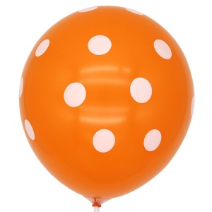 Set 10 Baloane din Latex, Flippy, Model Party cu Buline si Simple, 30 cm, Portocaliu, 2.8 g - Img 3
