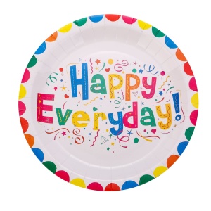 Set 10 Farfurii Happy Everyday, Flippy, 17 cm, din Hartie 300 g, Multicolor - Img 3