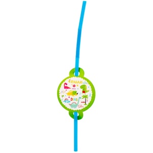 Set 10 Paie, Flippy, Colectia Dino Park, 26 x 7 cm, din Carton/Plastic, Multicolor - Img 1