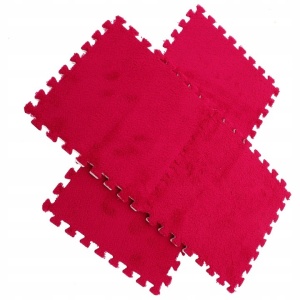 Set 10 Piese Covor tip Puzzle, Flippy, Spuma EVA, Pufos, 30 x 30 x 1 cm, Rosu - Img 3