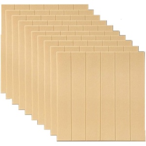 Set 10 Placi Tapet 3D, Flippy, 70 x 70 cm, Grosime 3 mm, din Rasina, Tip Placi de Lemn, Suprafata Acoperita 4.9 mp, Crem Deschis - Img 4