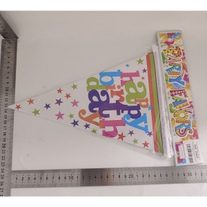 Set 10 Stegulete Tip Banner, Flippy, Colectia Happy Birthday, 270 cm Lungime, din Hartie Cretata, Multicolor - Img 5
