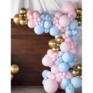 Set 106 Baloane din Latex, Flippy, Model Petrecere pentru Arcada, Baloane Party, 12 cm, 30 cm, 45 cm, Roz, Albastru, Gold - Img 2