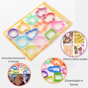 Set 12 forme pentru prajituri Flippy, material polipropilena, diverse forme, pentru orice ocazie, adancime 1.6 cm, 23.3 x 33.5 x 1.8 cm, multicolor - Img 13