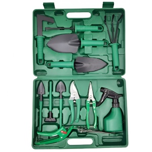 Set 12 Unelte de Gradina, Flippy, pentru Plantare Prelucrare Sol si Ingrijire Plante, Material PVC si Otel, Cutie Inclusa, 38 x 29 cm, Verde Deschis - Img 3