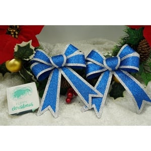 Set 2 fundite pentru brad, Albastre, cu margini argintii, 13 x 18 cm, PVC, Flippy - Img 5