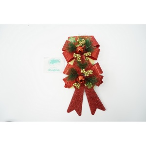 Set 2 fundite pentru brad, Rosii, decorate, cu sclipici, 14 x 19 cm, din poliester, Flippy - Img 4