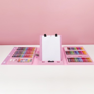 Set 208 Piese, Complet pentru Pictura si Desen, Flippy, Tip Servieta, 3-12 Ani, 32.6 x 27.7 x 6 cm, Roz - Img 4