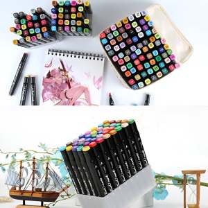 Set 262 Markere Duble, Flippy, pe Baza de Alcool, Geanta Impermeabila Inclusa, Culori Numerotate, 37 x 21.5 x 16.3 cm, Multicolor - Img 6