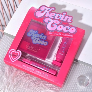 Set 3 Produse de Machiaj, KEVIN &amp; COCO, Pink Hearted, 9 culori, 15.5 x 13 x 3.4 cm - Img 4