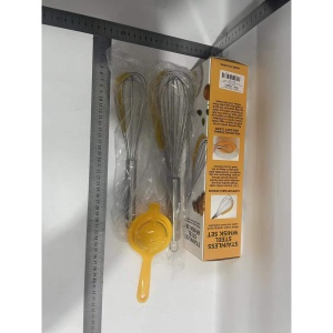 Set 3 ustensile pentru bucatarie Flippy, 2 teluri, un separator oua, inox/silicon, Galben - Img 6