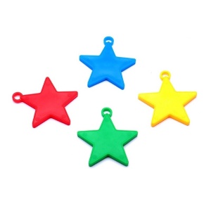 Set 4 Greutati pentru Baloanele cu Heliu, Flippy, 32 grame, 8 grame Fiecare, Plastic, Forma Stelute, Multicolor - Img 1