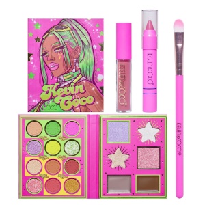 Set 4 Produse de Machiaj, KEVIN &amp; COCO, Green Cool Girl, 18 culori, 20.5 x 18.2 x 2.2 cm - Img 1