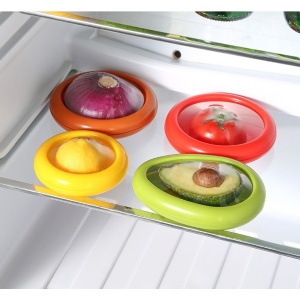 Set 4 Recipiente pentru Pastrarea Proaspata a Legumelor, Flippy, Cutii Portabile Sigilate Anti-oxidare, 4 Forme Diferite pentru Legume sau Fructe, Culori diferite - Img 5