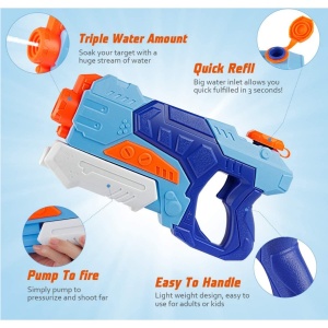Set 4x Pistol cu Apa pentru Copii, Flippy, 6ani+, Multicolor, 2x 550 ML + 2x 300 ML - Img 5