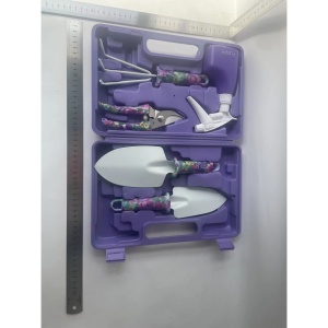 Set 5 accesorii pentru gradinarit Flippy, geanta depozitare inclusa, otel inoxidabil, 38 x 29 cm, mov - Img 7