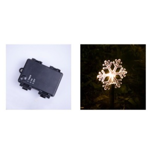 Set 5 Lampi LED cu baterii, de exterior Model Fulg de nea, pentru gradina, Flippy, 35.5 cm, Alb Cald - Img 7