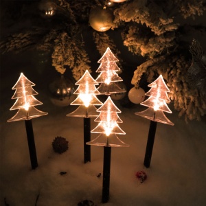 Set 5 Lampi solare LED de exterior Model Brad, pentru gradina, Flippy, 35.5 cm, Alb Cald - Img 2