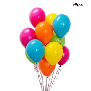 Set 50 Baloane din Latex Metalizate, Flippy, Model Party, 30 cm, Multicolore, 2.4 g - Img 2