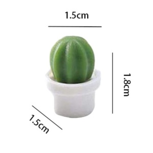 Set 6 Magneti de Frigider, Flippy, Model Cactusi in Ghiveci, din ABS si Magnet, Verde/Alb - Img 3