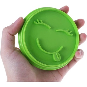 Set 7 Forme de Prajituri, Flippy, Model Emoticoane Smiley Face, Diferite Expresii, 7.7 x 1.5 cm, din PP, Verde - Img 4